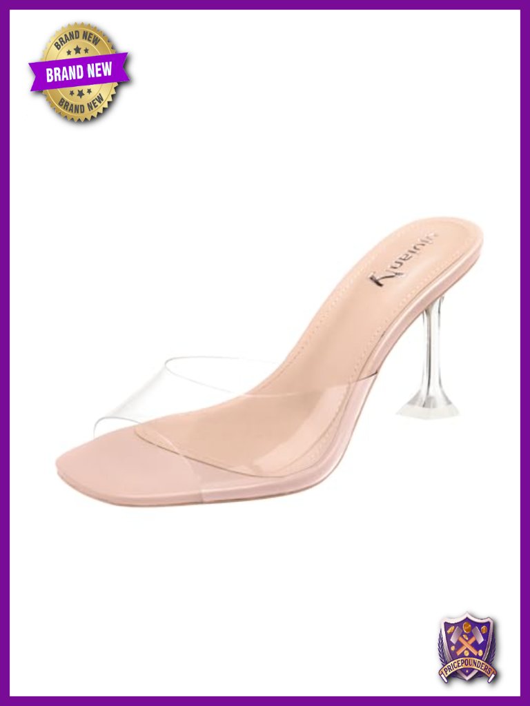 Square Open Heels Sandals Slip On Heeled Slides Mules